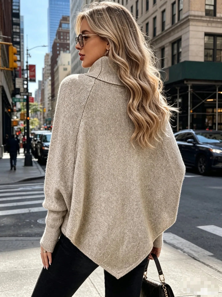 Sabrina Button Trimmed Poncho