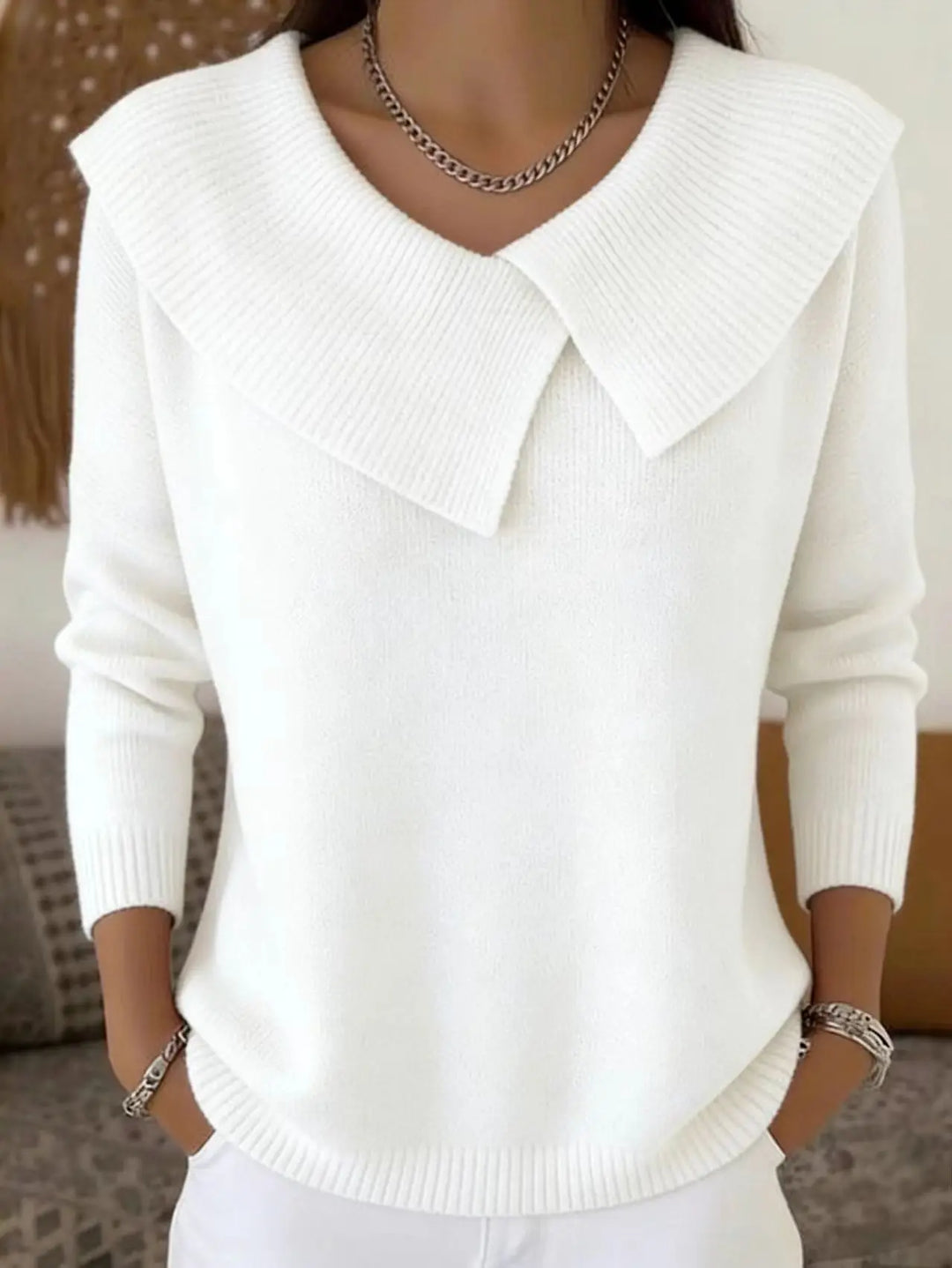 Genevieve Fold Collar Sweater