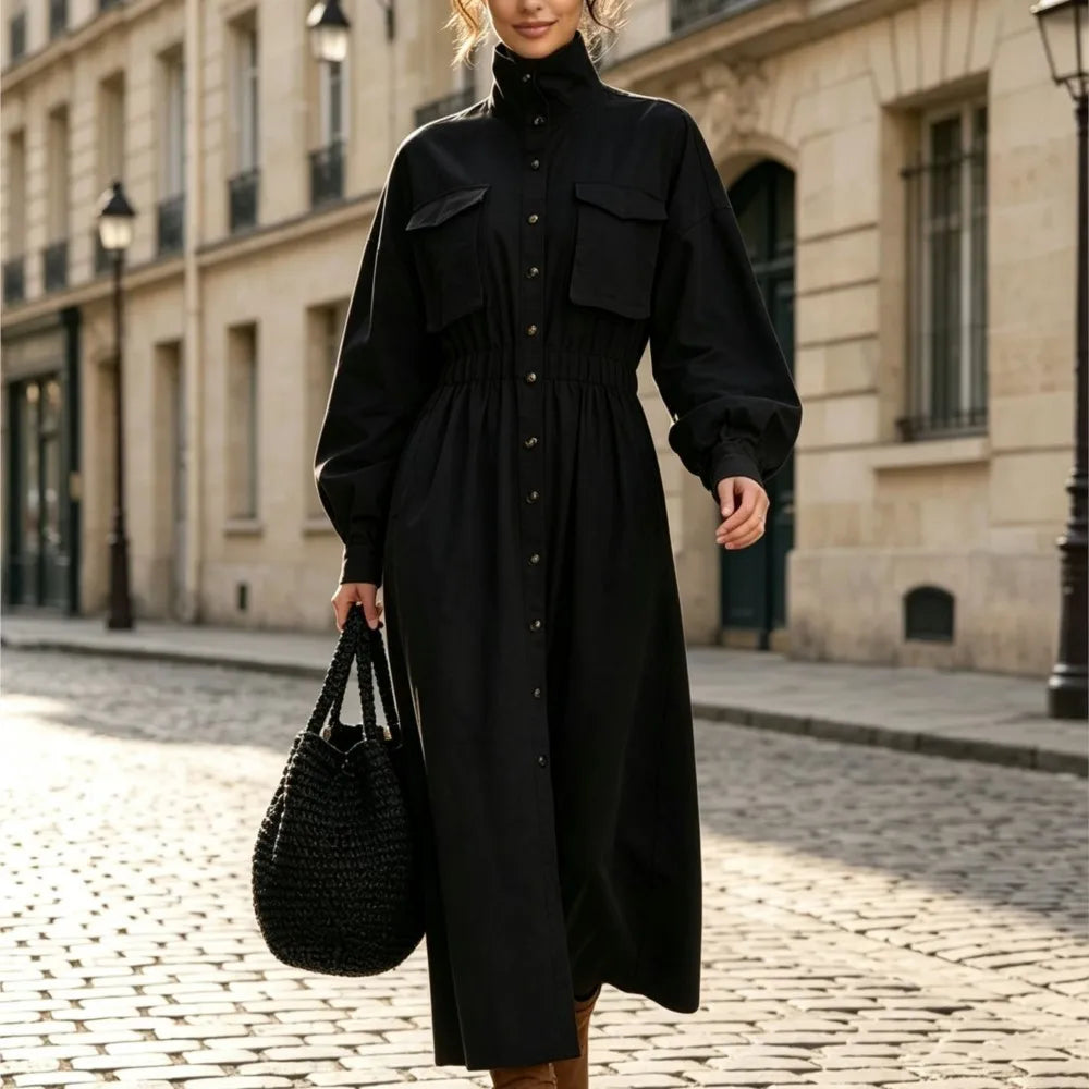 Aurelia Flap Pocket Shirt Dress