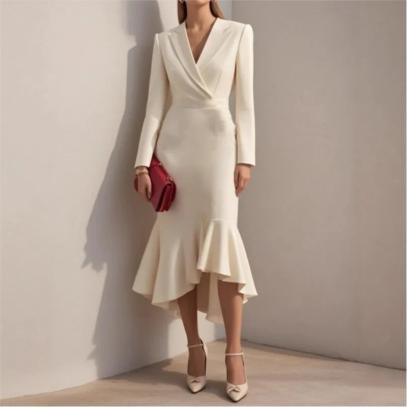 Veronika Notched Lapel Dress