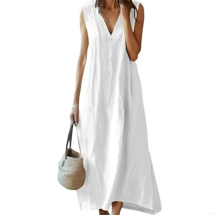 Elana Relaxed Linen Maxi Dress