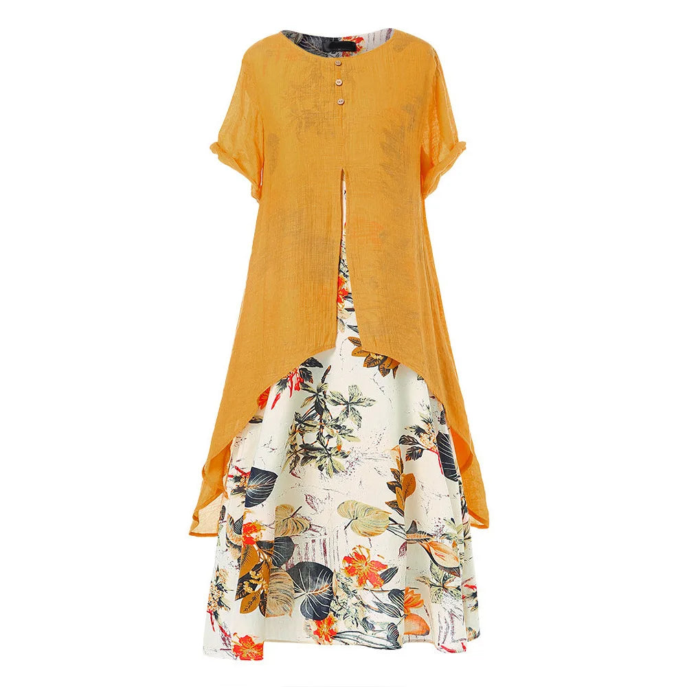 Alia Floral Patchwork Maxi Dress