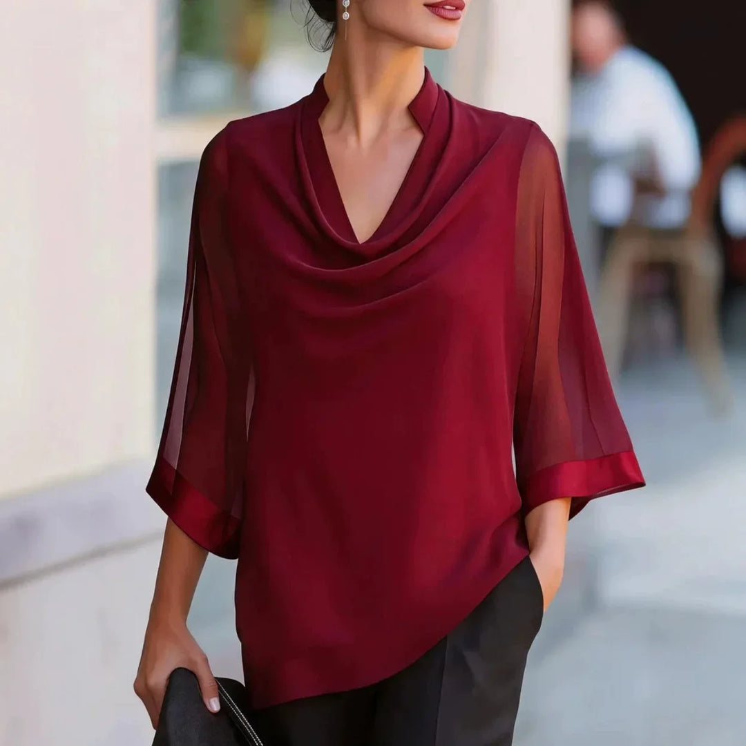 Liliana Draped Chiffon Blouse