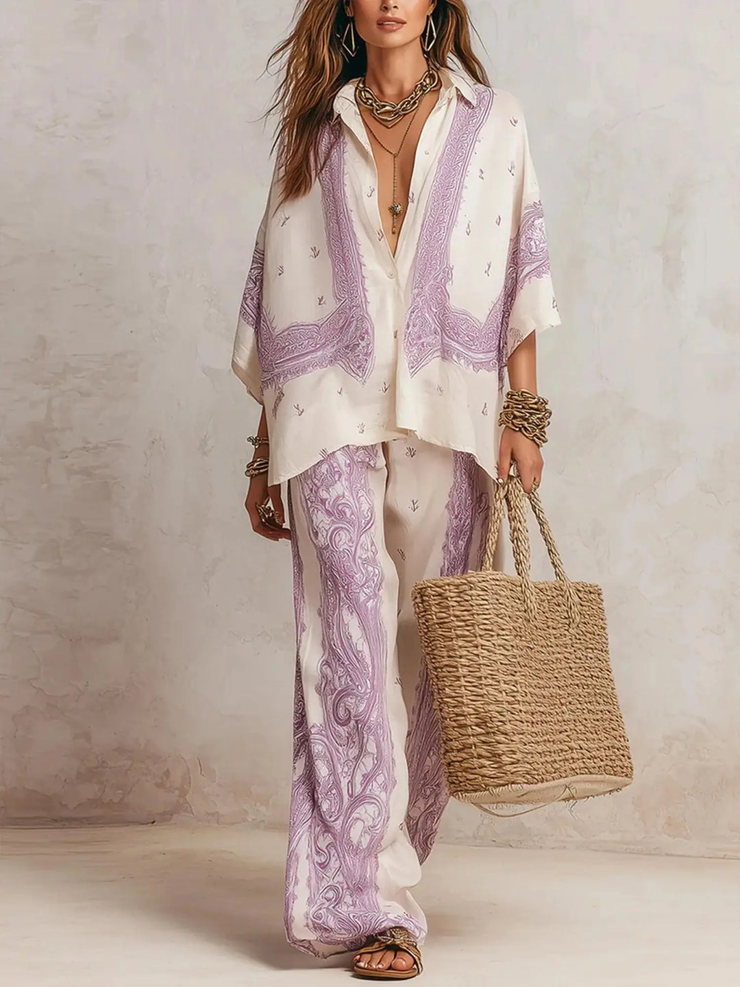 Galilea Elegant Wide Leg Matching Set