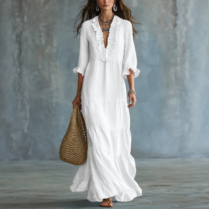 Sandra Elegant Ruffle Maxi Dress