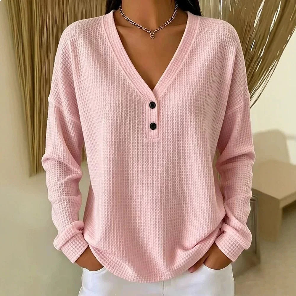 Adelaide Waffle Knit Henley