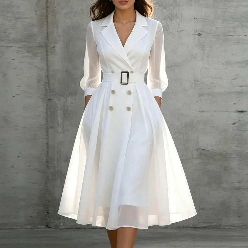Aveera Double Breasted Midi Dress