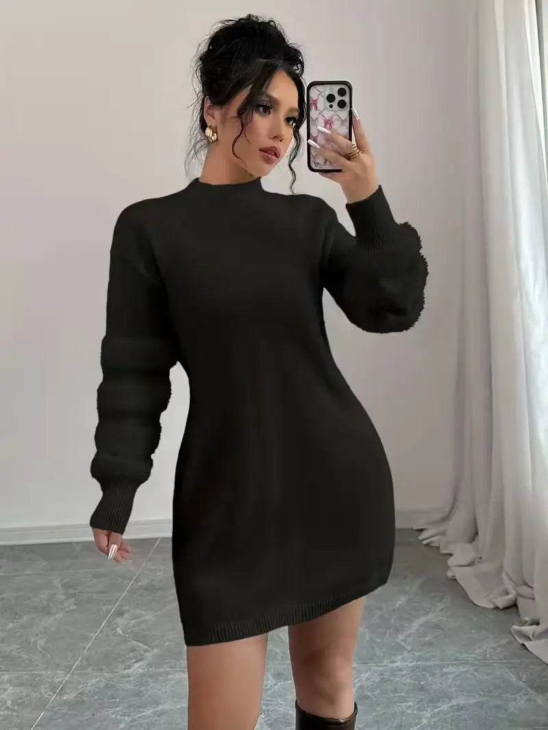 Amara Mock Neck Sweater Dress