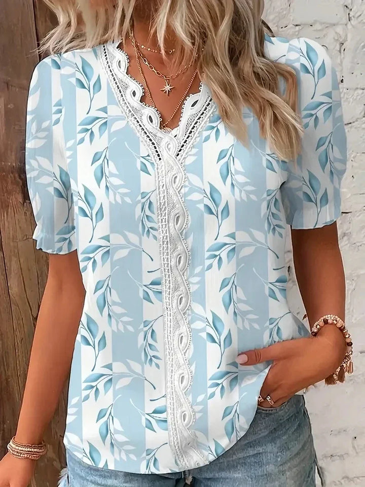 Audrey Floral V Neck Blouse