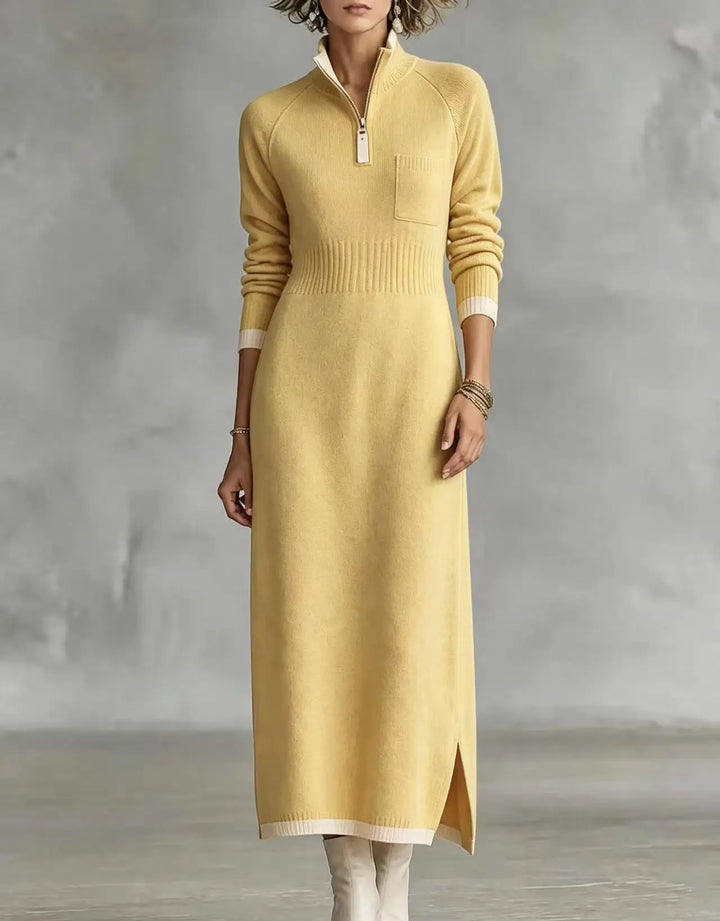 Renata Ribbed Zip Maxi Dress