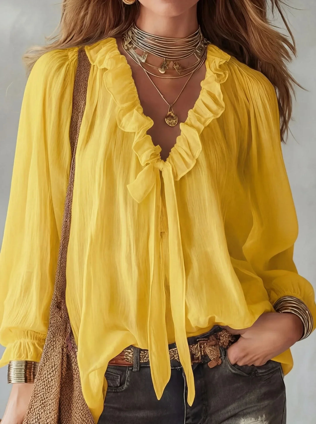 Leona Lace Up Long Sleeve Top