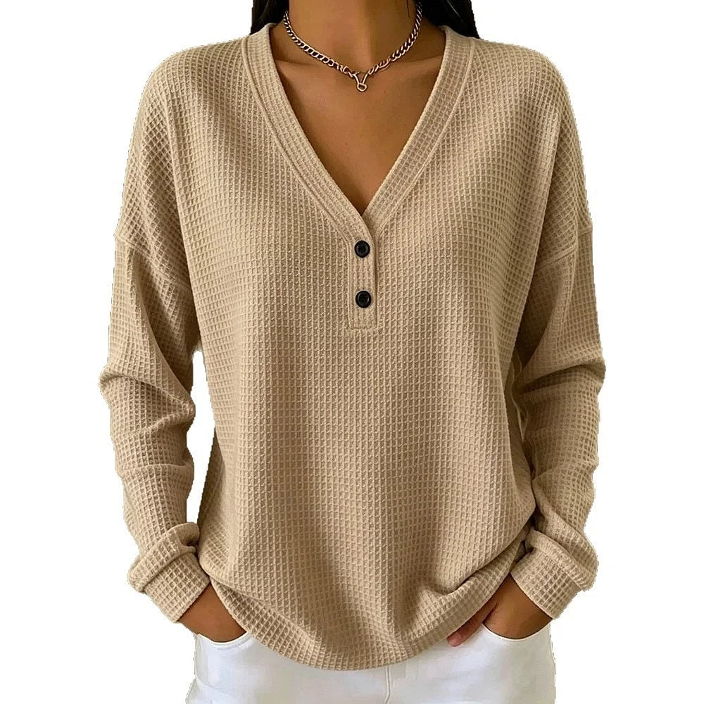 Adelaide Waffle Knit Henley