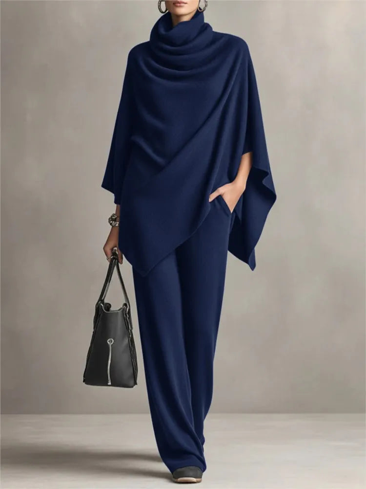 Amaris Draped Cozy Poncho Set