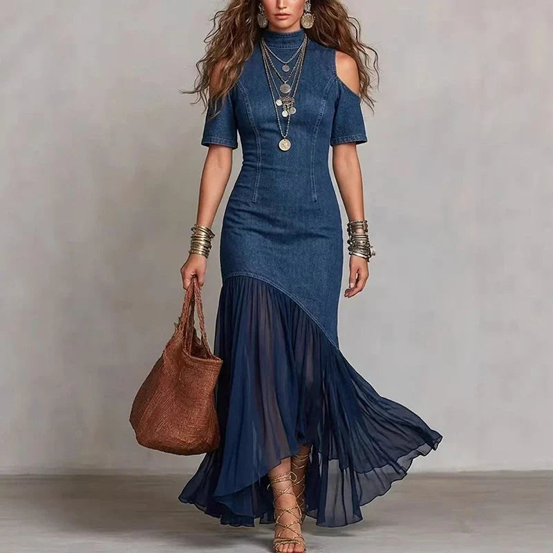 Hailey Cold Shoulder Denim Dress