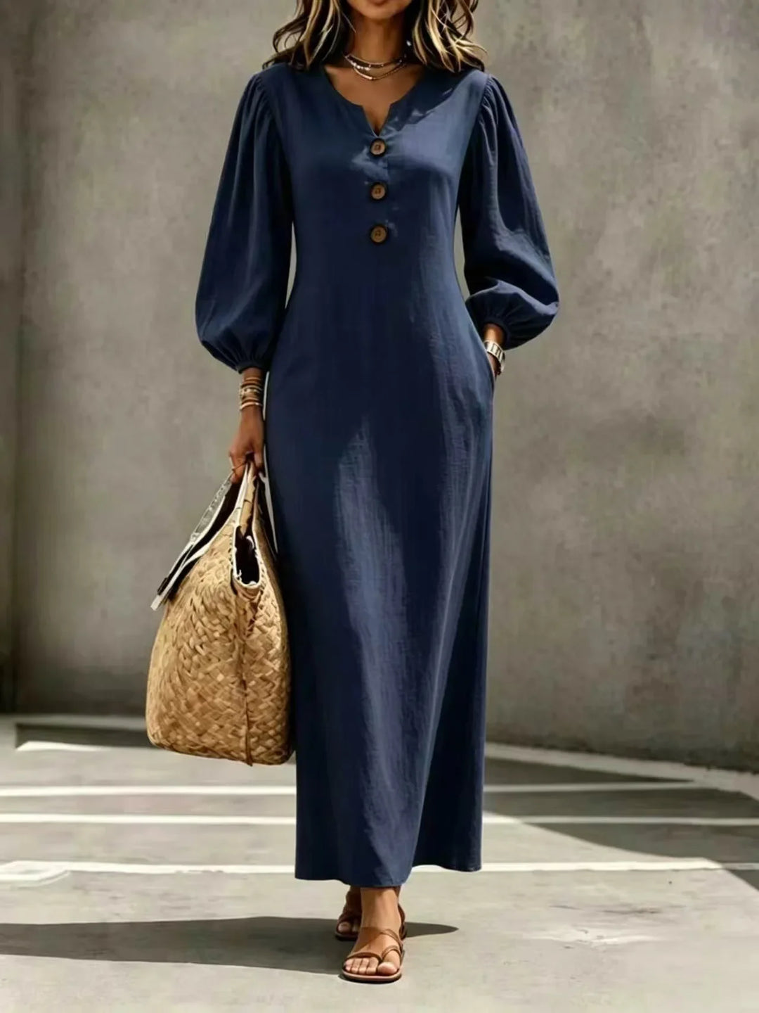 Teresa Button Front Maxi Dress
