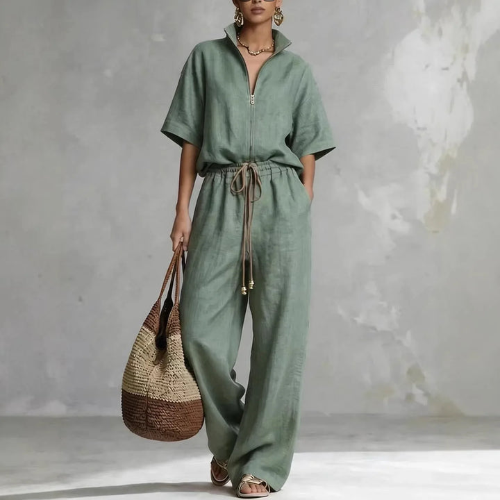 Darya Linen Wide Leg Pants Set