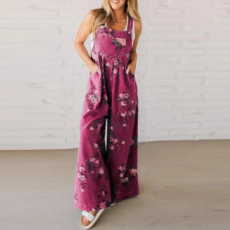 Azalea Elegant Floral Wide Leg Jumpsuit