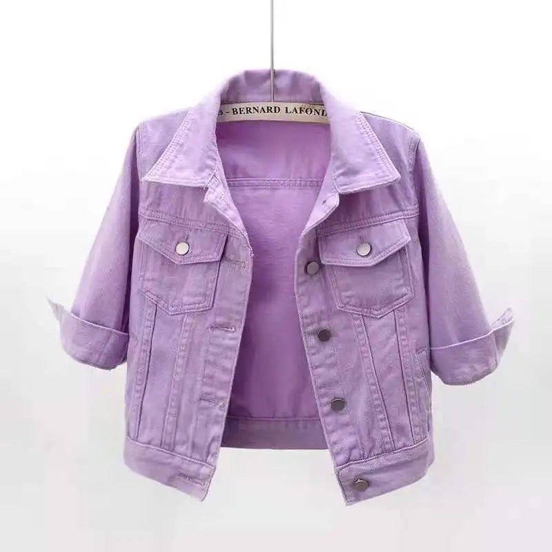 Orleena Cropped Denim Jacket