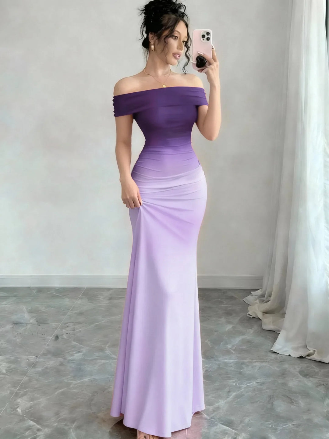 Cressida Elegant Off Shoulder Maxi Dress