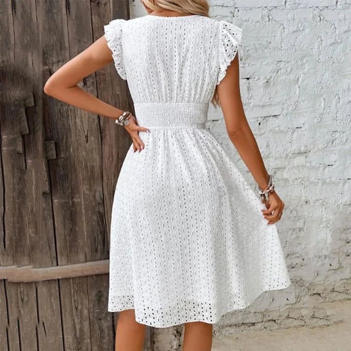 ElinaFlutter Sleeve Midi Dress