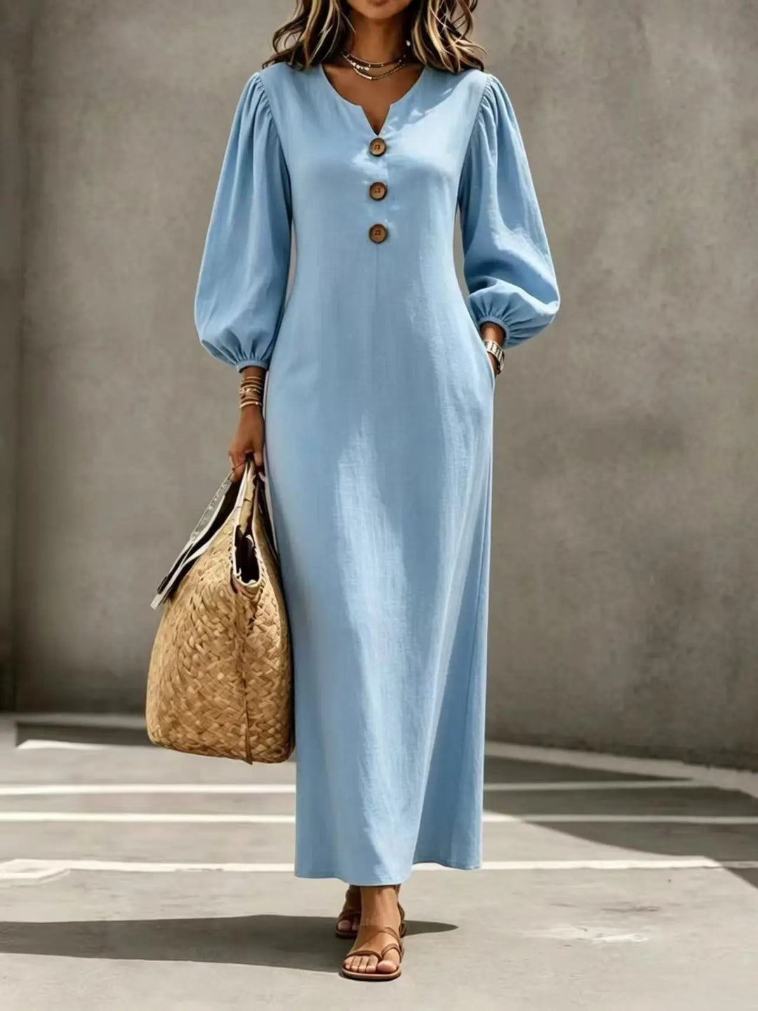 Teresa Button Front Maxi Dress