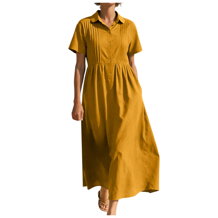Andrea Button Front Midi Dress
