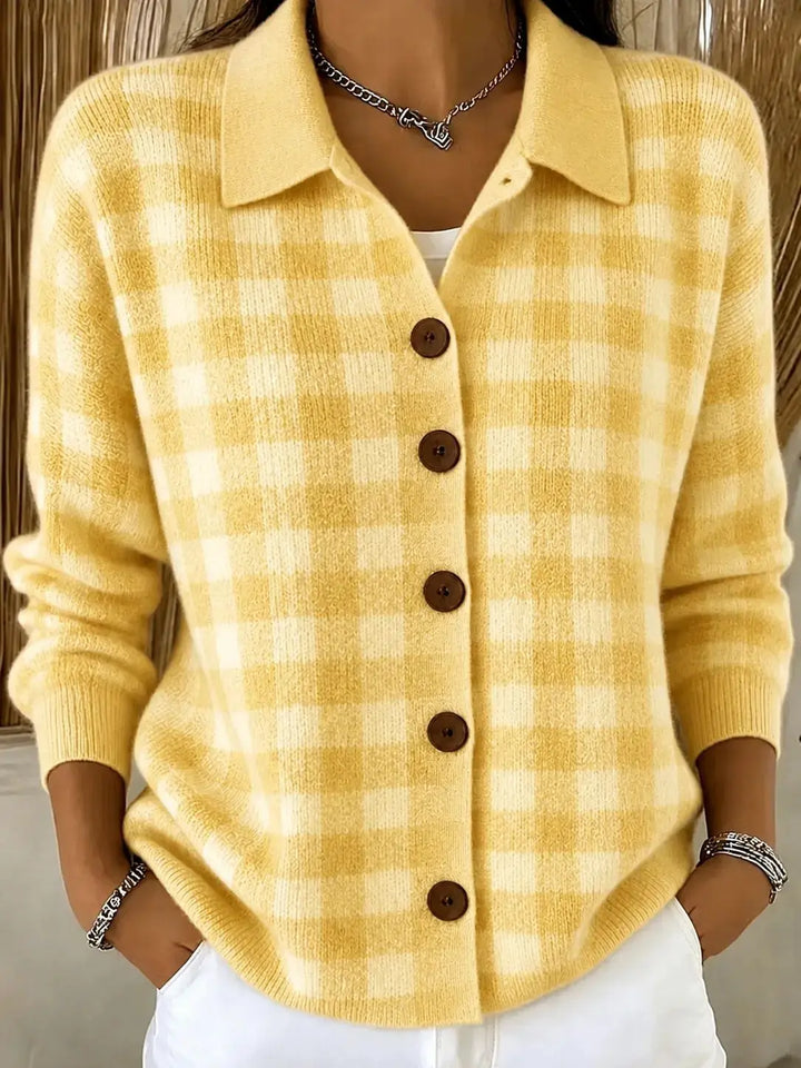 Lorelai Gingham Button Plaid Cardigan