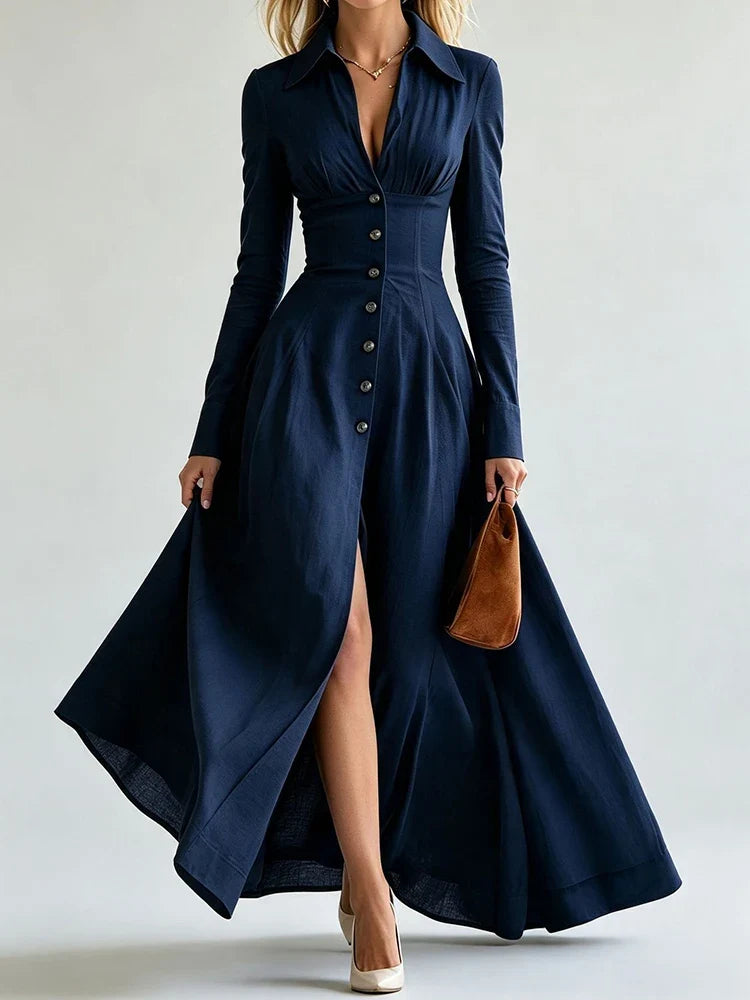 Noelani Button Front Maxi Dress