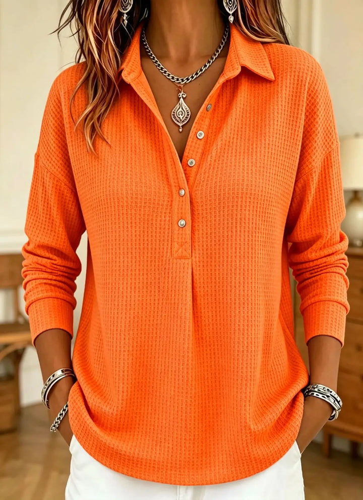 Marlow Waffle Knit Polo Sweater