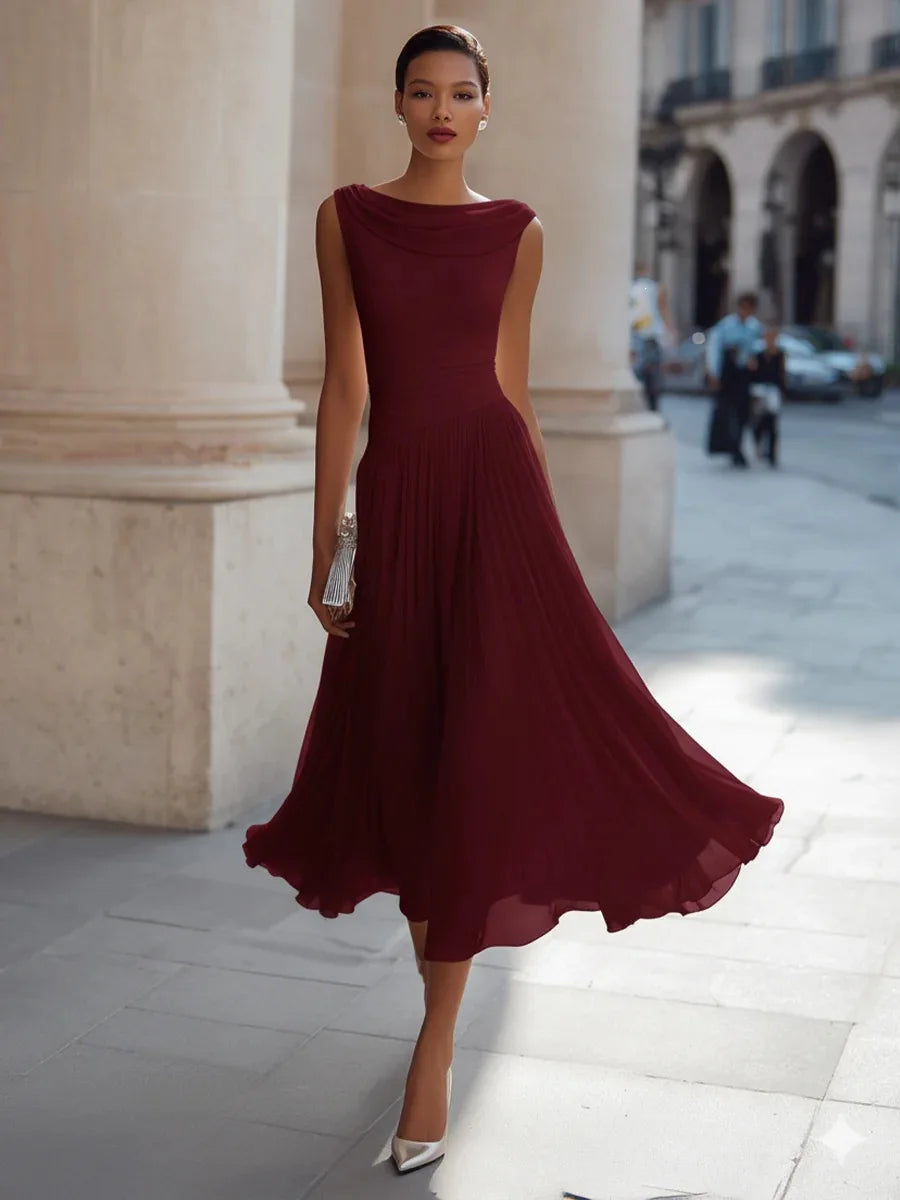 Dahlia Flowing Pleated Midi Dress