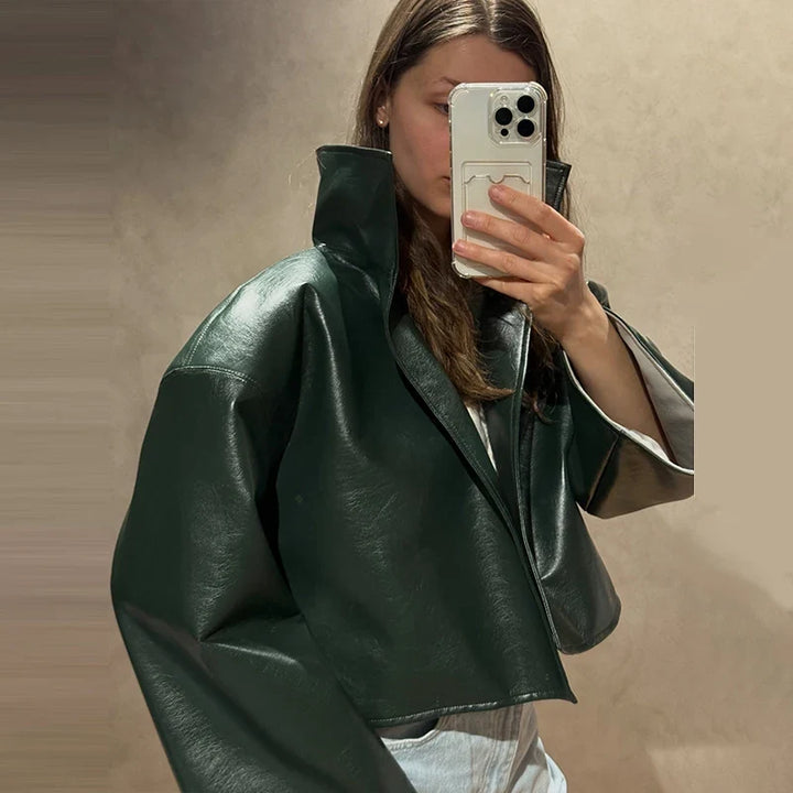 Vesper Cropped Leather Jacket