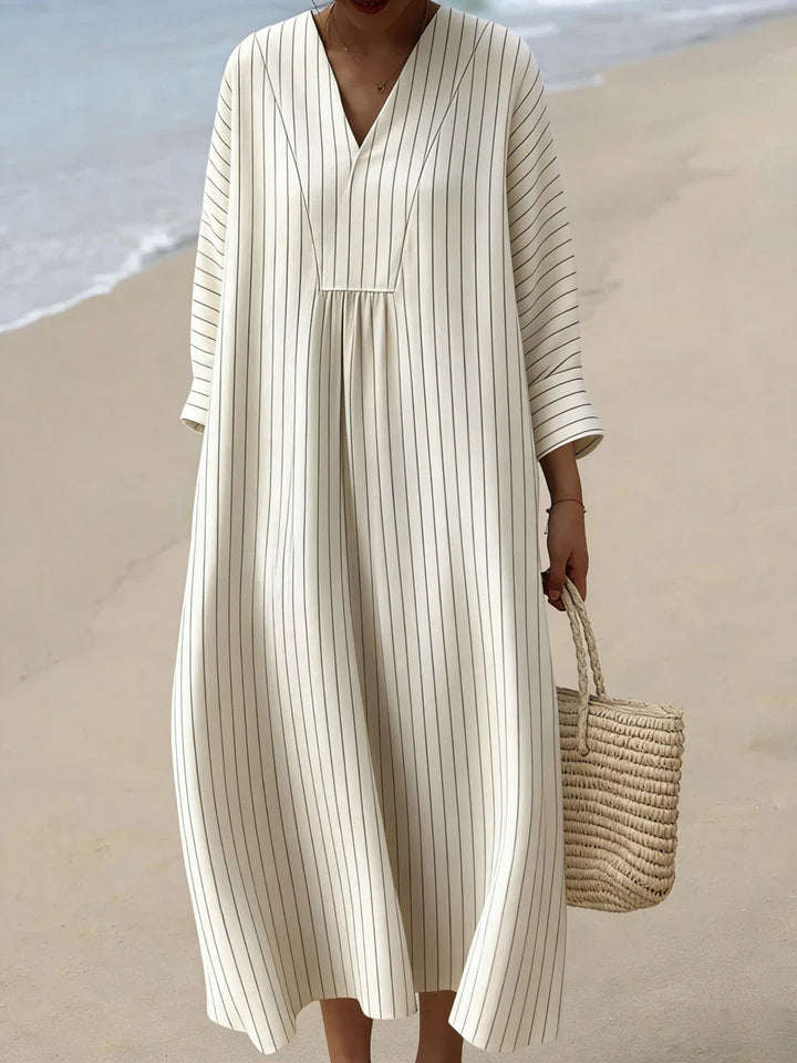 Roman V Neck Plaid Midi Dress