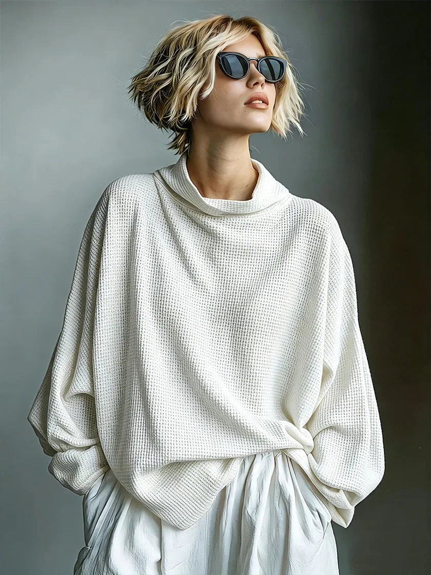 Iolanthe Waffle Knit Funnel Top