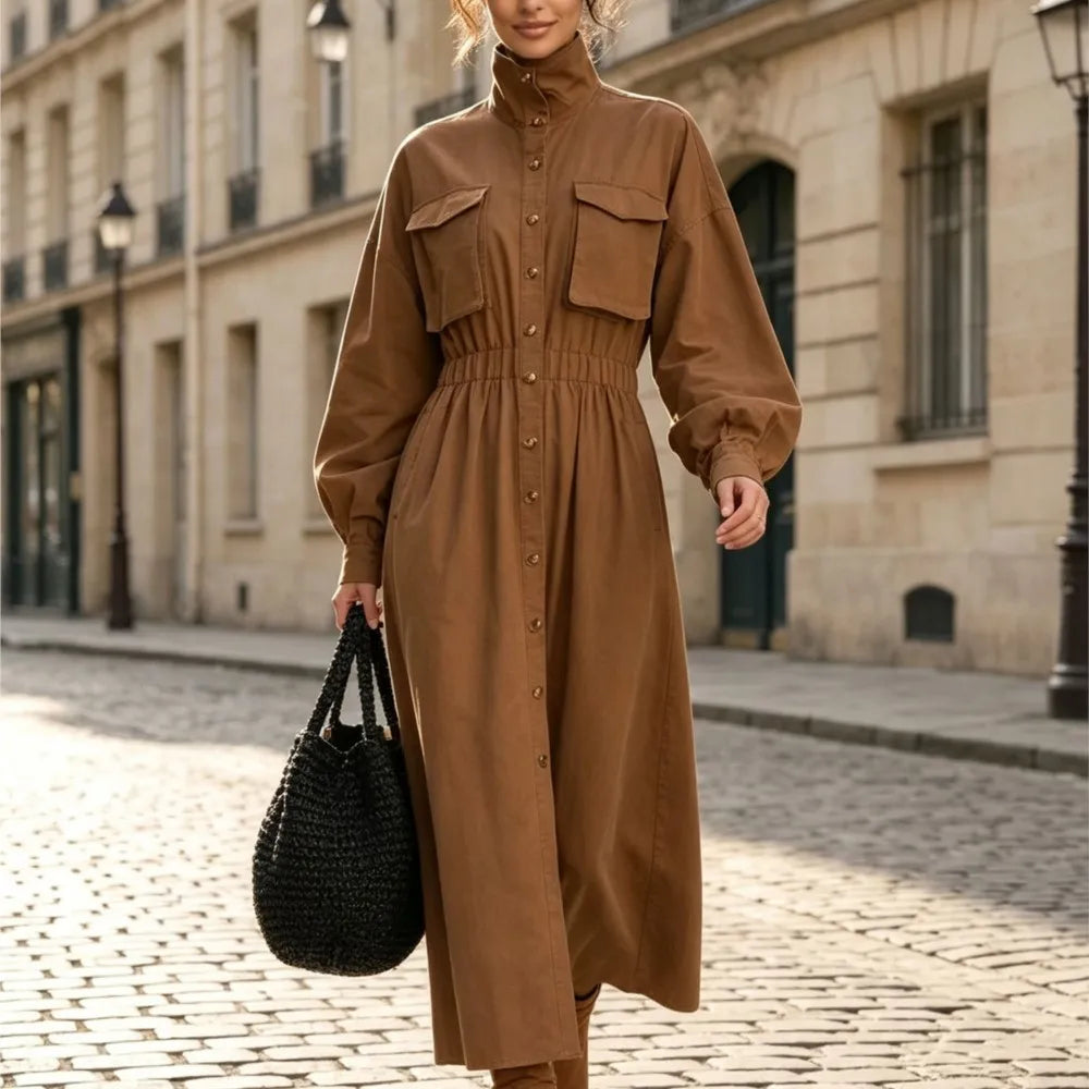 Aurelia Flap Pocket Shirt Dress