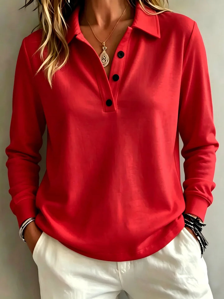 Sabine Button Placket Polo Top
