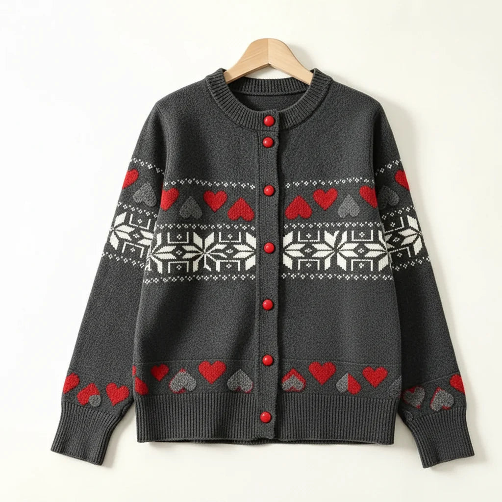Leslie Jacquard Knit Cardigan