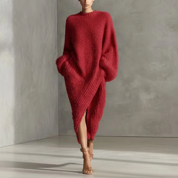 Winifred Asymmetrical Hem Sweater Dress