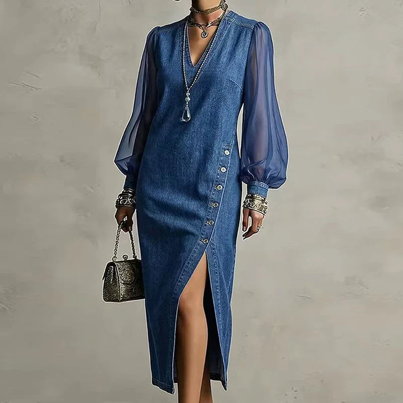 Annalise Denim Maxi Dress