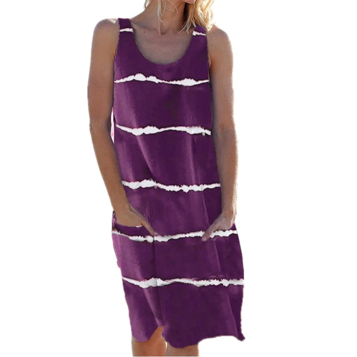 Zephyra Striped Tank Midi Dress