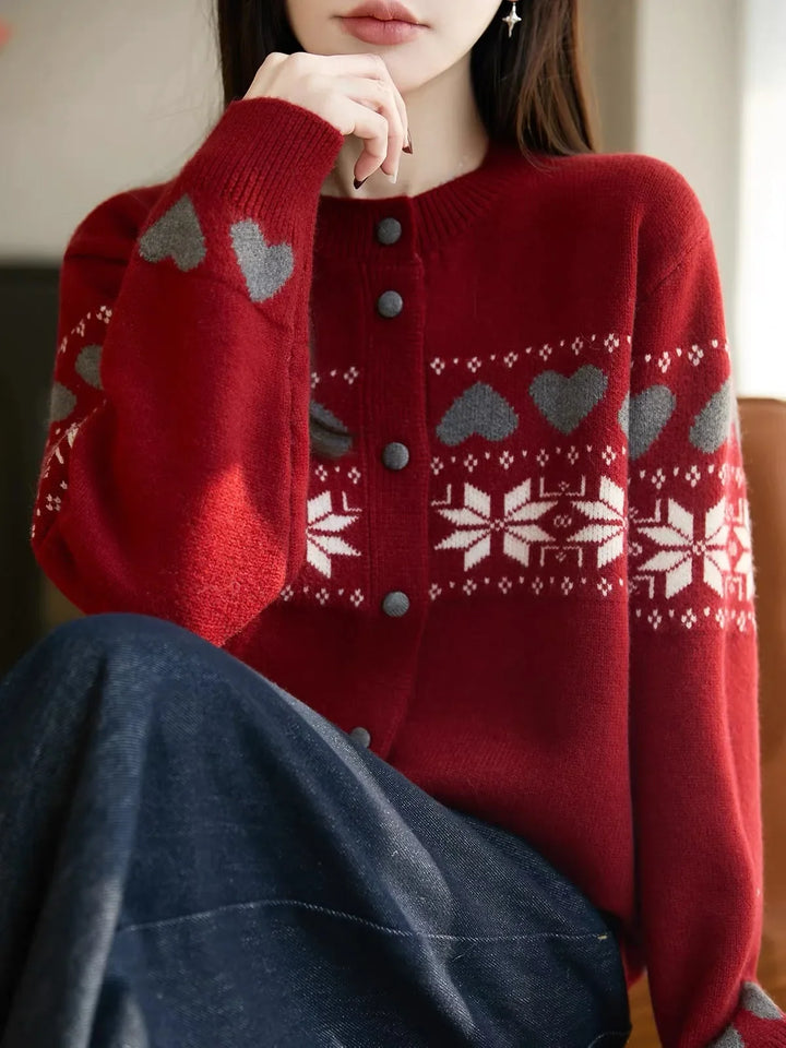 Leslie Jacquard Knit Cardigan