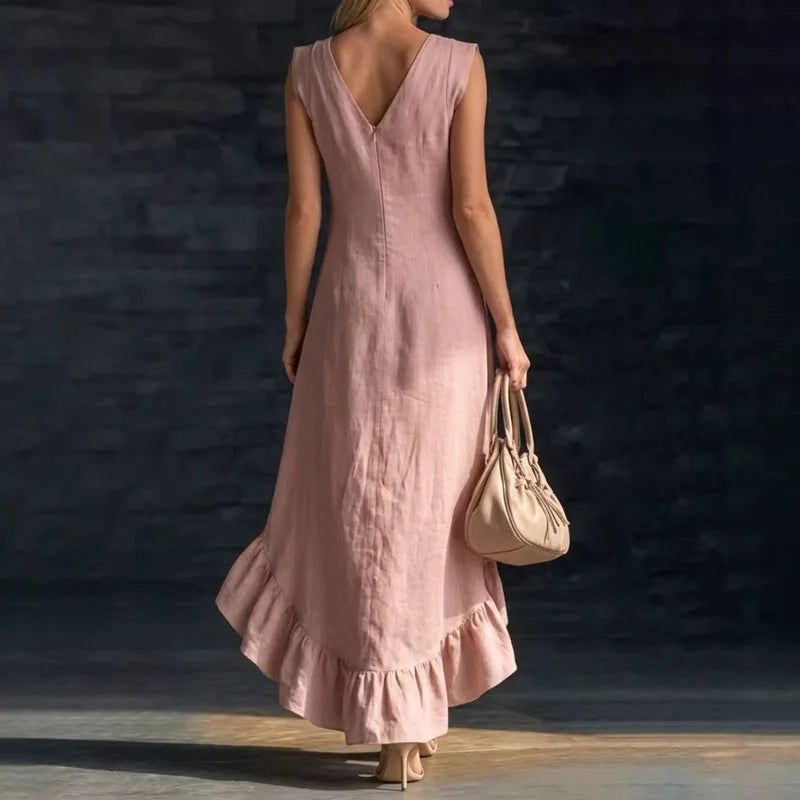 Kayla Sleeveless Ruffle Maxi Dress