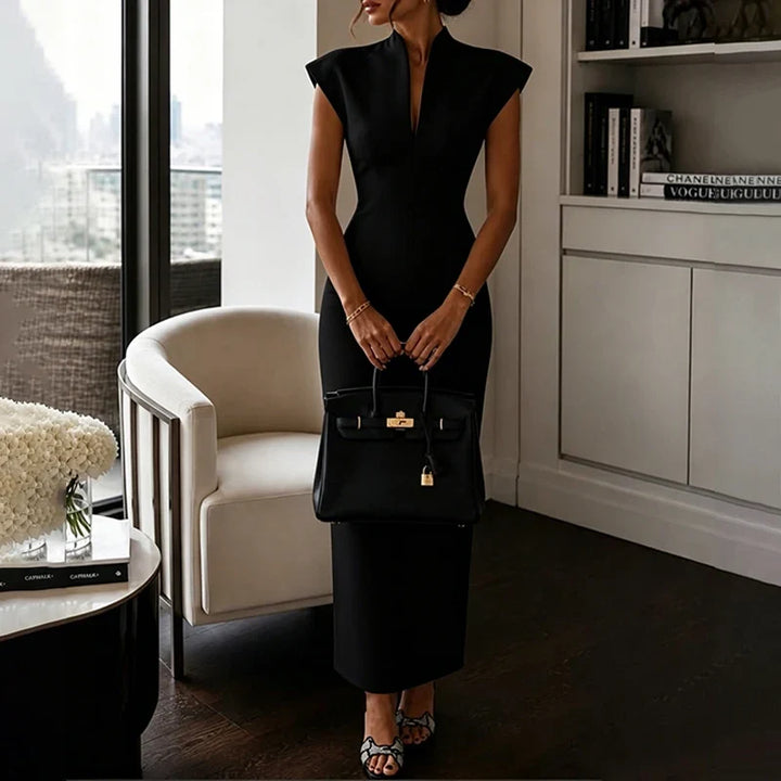Verona Stand Collar Sheath Dress