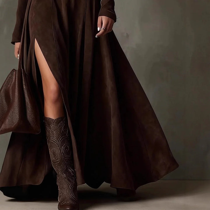 Amaris Turtleneck Slit Maxi Dress