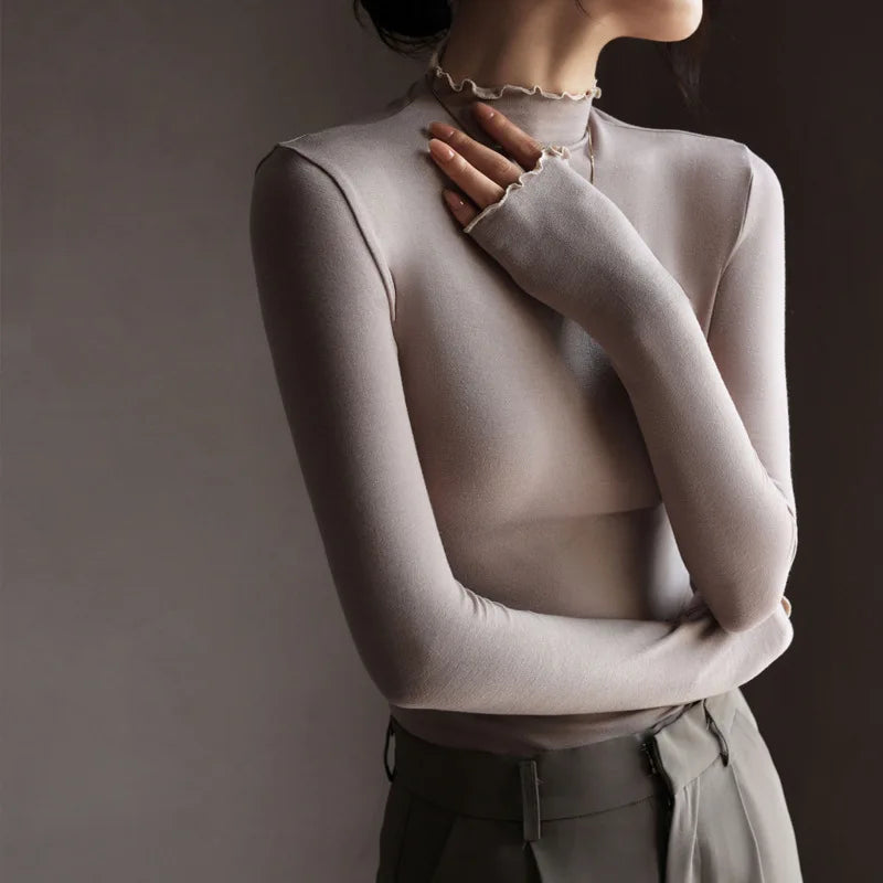 Aubrey Lettuce Edge Knit Top