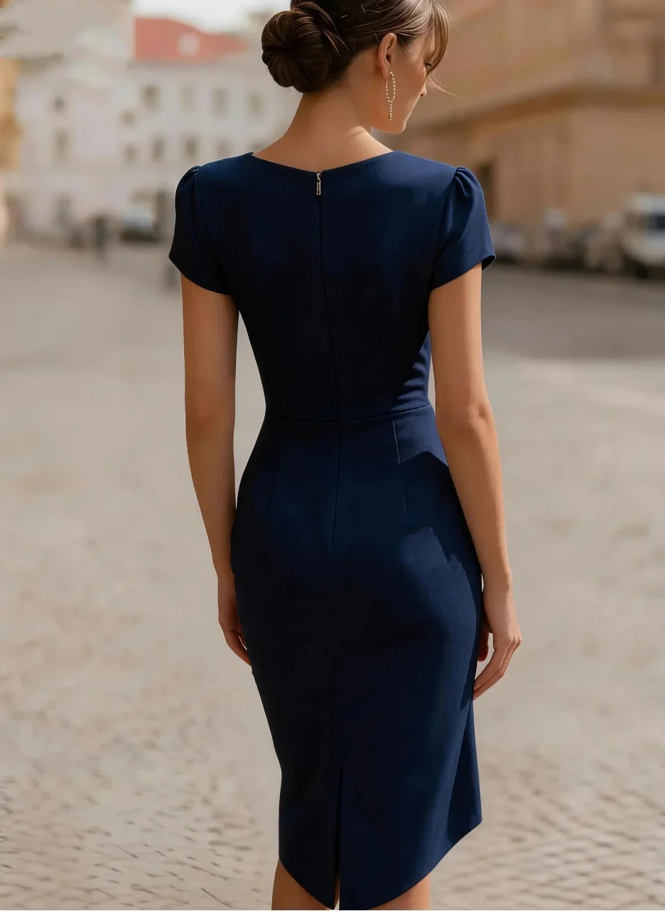 Keona Draped Sheath Midi Dress