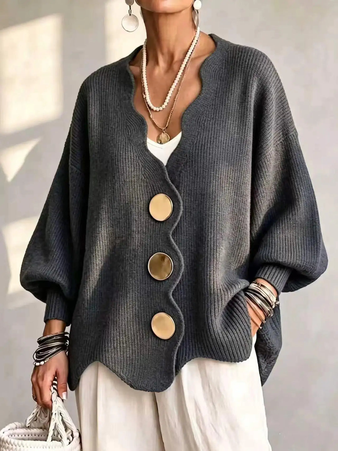 Daphne Wavy Edge Cardigan