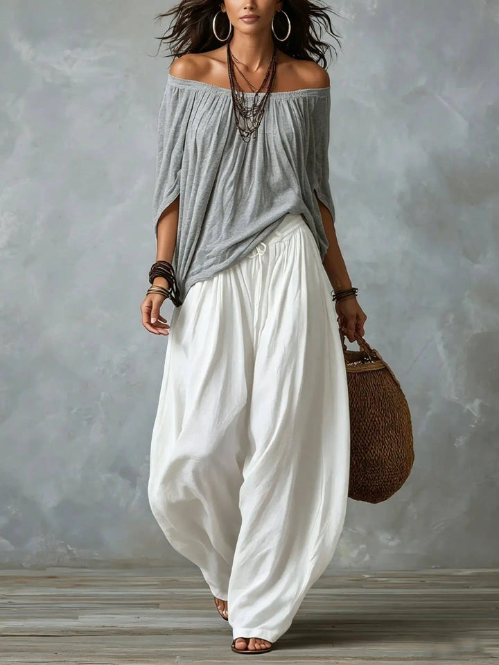 Fiorella Bohemian Off Shoulder Harem Pants Set