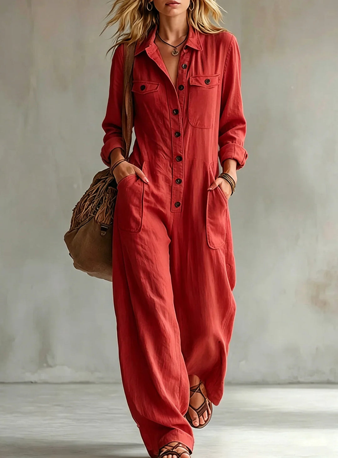 Amara Wide Leg Utility Jumpsuit