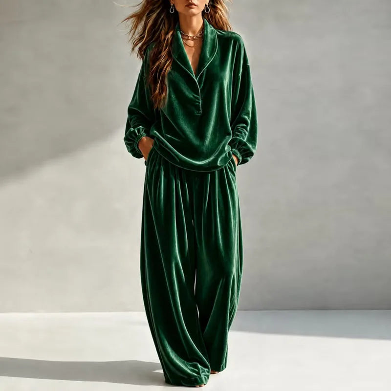 Nadia Velvet Wide Leg Set