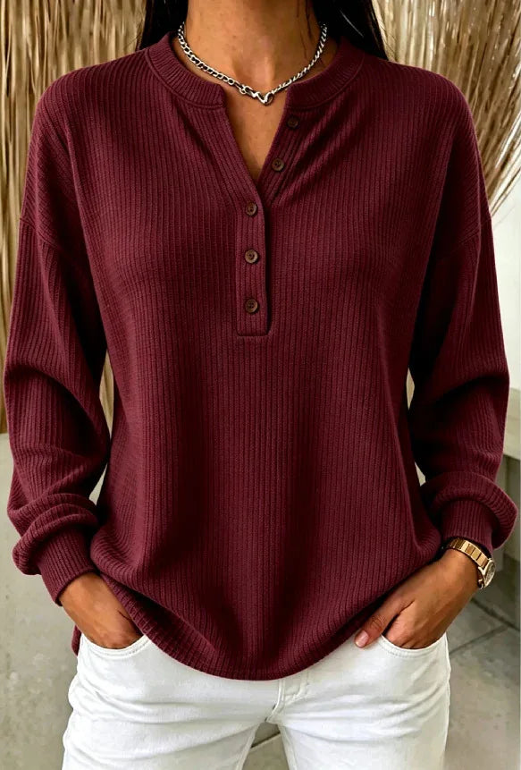 Sabrina Button Placket Henley